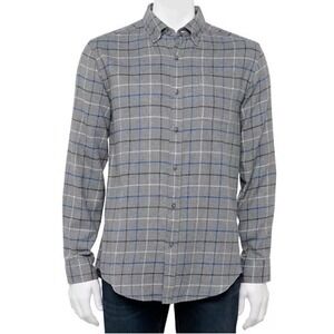 Croft and Barrow Flannel Shirt Men XXL Woven Extra Soft Buffalo Plaid Gray 021